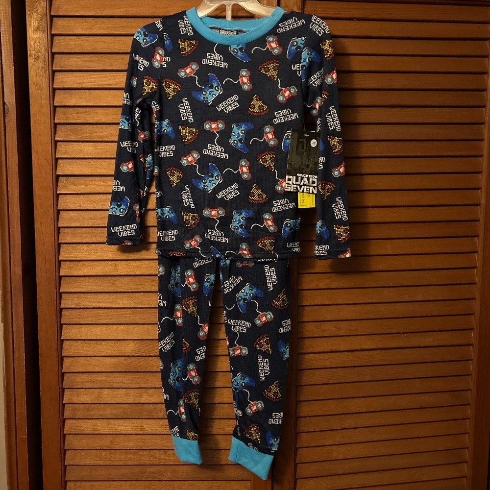 Quad Seven Kids Pajamas "Weekend Vibes" BOYS 7-8 *NWT*